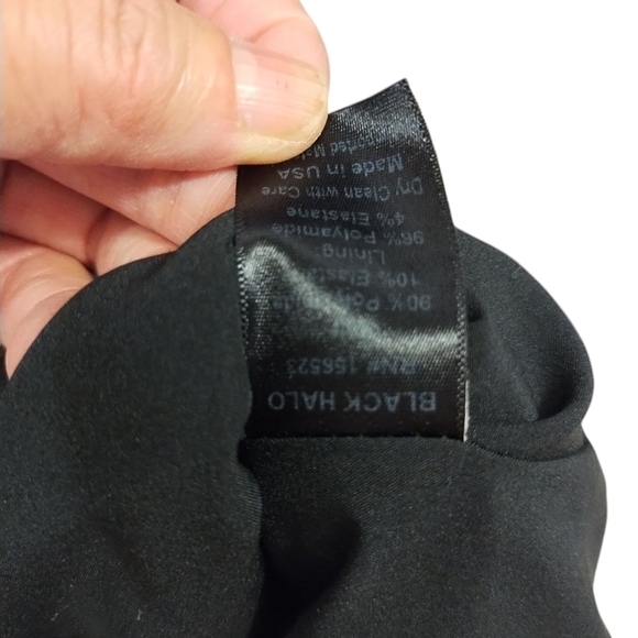 Black Halo Black and Pink Plunge Neck Sheath Dress - Picture 9 of 14